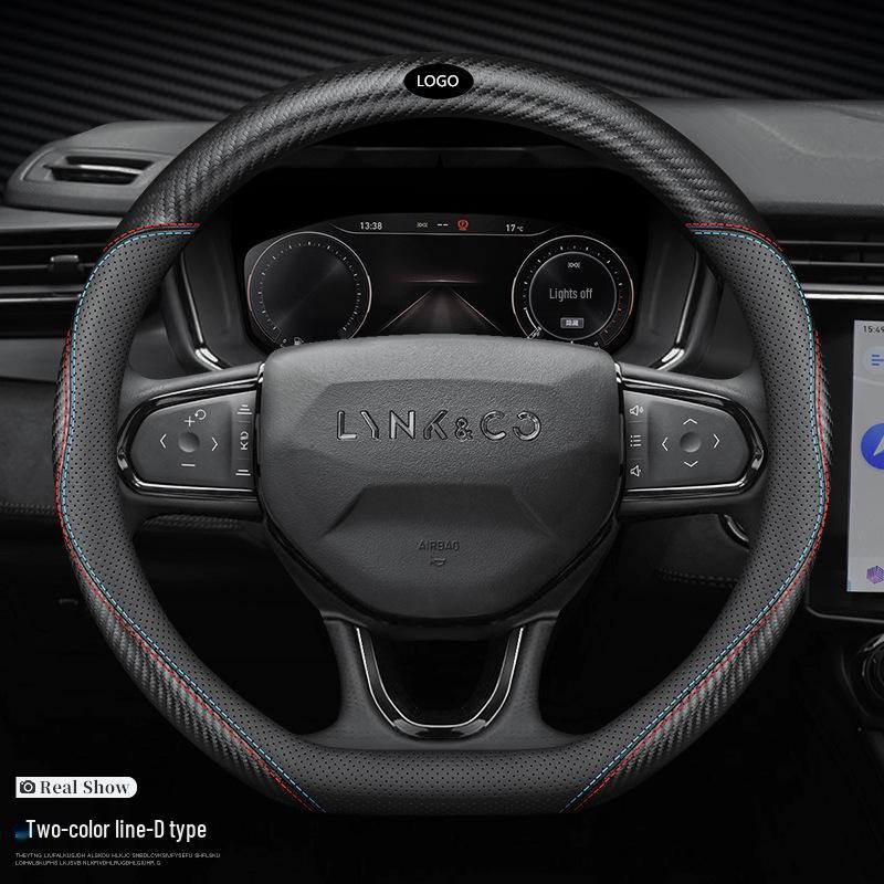 Чехол на руль из натуральной кожи Lynk & Co для моделей 01, 02, 03, 03+, 05, 06, 09 - автомобили на новой энергии