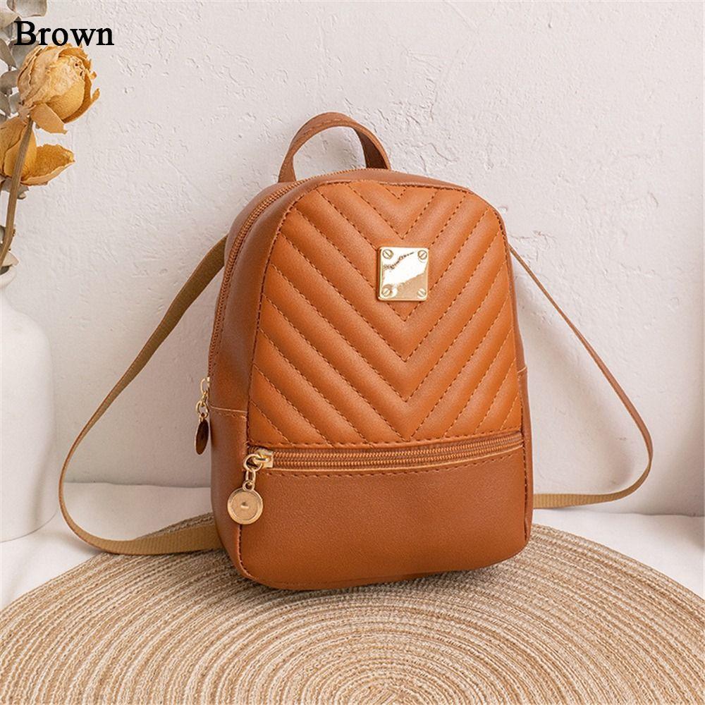 Women Diamond Grids Small School Bags Backpack Rucksack Shoulder Bags