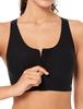 Yvette Seamless Sports Bra with Front Seamless and Design for and Size Black Women's Zipper, Crossback, No-Slip Running, Yoga, Training, Sportswear,