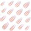 24 шт. Новый миндалевидный маникюрный элемент Простой розовый и постепенный переход накладных ногтей Ветер маникюр накладных ногтей
