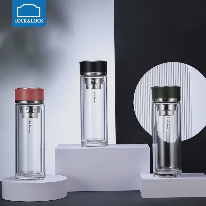 Lock&Lock LLG629 Double-Layer Tea Infuser Glass Bottle