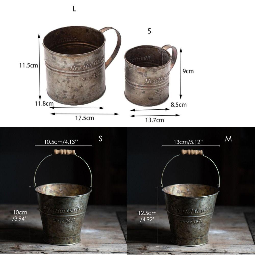 Декоративная витрина в литературном стиле с английской печатью, чашка, посуда для питья, железное ведро для цветов, ваза