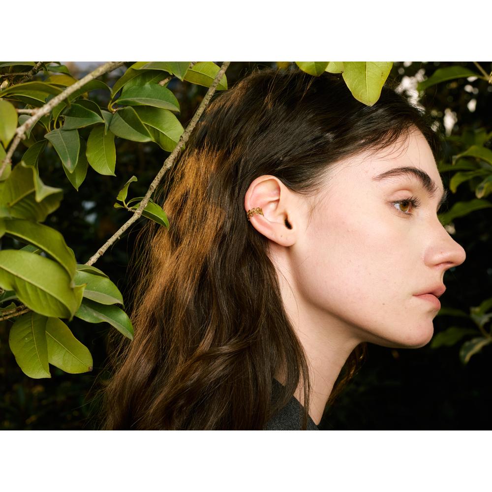 Yhpup Arrivals Plant Leaf Hollow Ear Bone Clip Earrings Prevent Allergy Metal Non-Piercing Daily Fashion Jewelry Accessories