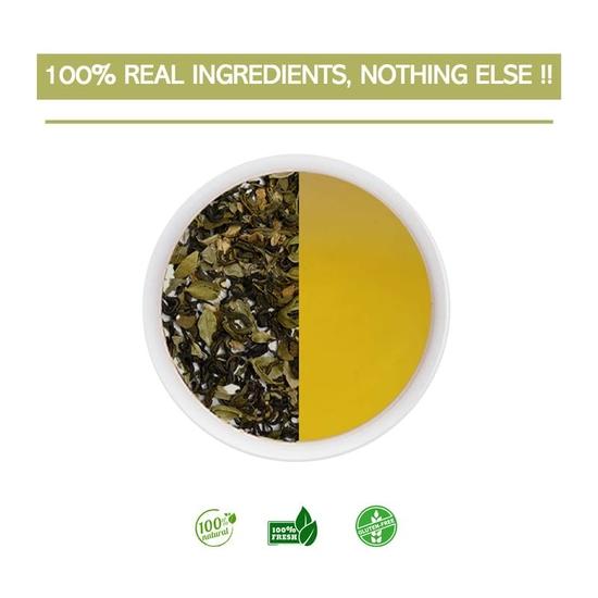 TEA SENSE Lemon Ginger Green Detox | 15 Pc | Pyramid Tea Bags In Sealed Pouches | Green Tea with Lemon and Ginger | Revitalising | Can Be Rebrewed
