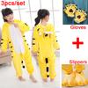 3 шт./компл. детские пижамы кигуруми, костюм для косплея, одежда для сна с животными, костюм + обувь + перчатки