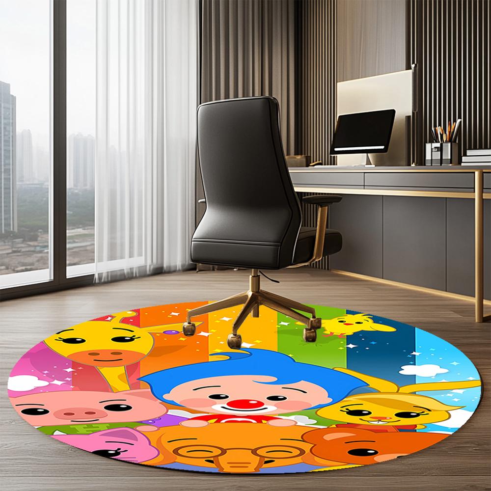 Plim Plim Printed Round Rug Carpet Chair Rug Area Rug Entryway Doormats,for Office Chair Living Room Bedroom Kitchen Room.