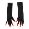 Women Trendy Halloween Long Nails Gloves Creative Cosplay Hand Sleeves Witch Arm Warmers
