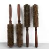 Straight Twill Hair Round Roller Wood Hair Brush Boar Bristle Nylon Hair Comb Anti Static Brush Blowing Curling Diy Hairdressing