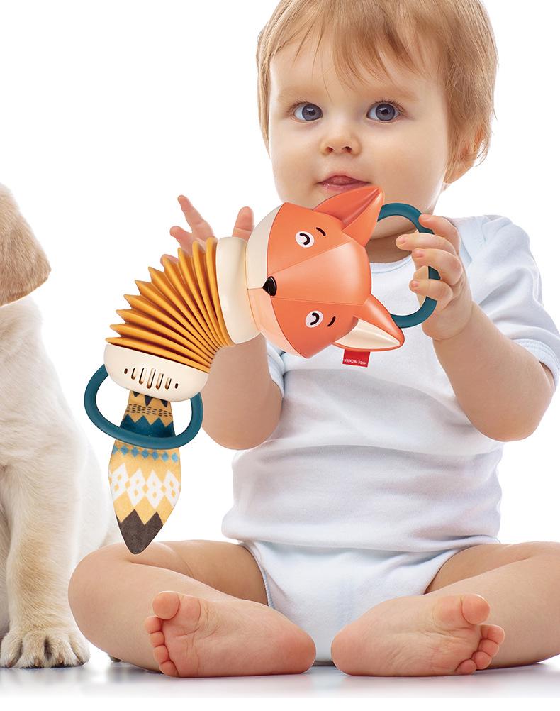 Baby Fox Accordion Rattle Toy for Strollers - Early Education
