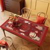 Красный Праздничный Свадебный Кожаный Подстановочный Коврик Атмосферная Кожаная Скатерть Помол Оставляемый на Столе Прямоугольный Подстановочный Коврик