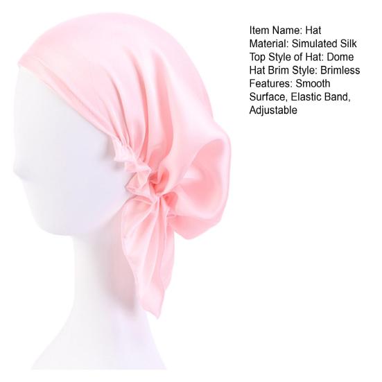 Женская шапочка для головы с эластичной резинкой, однотонная, нескользящая, атласная, дышащая, одного размера, защита головы, шапочка для пациентов, проходящих химиотерапию, головной убор