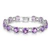 Luxury Multi-gem Design February Birthstone Natural Six Cornor Amethyst S925 Silver Bracelet Ladies Anniversary & Birthday Gift