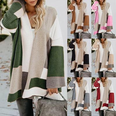 Женская Повседневная Мода Длинный Рукав Свободное Пальто Кардиган Топ Блузка