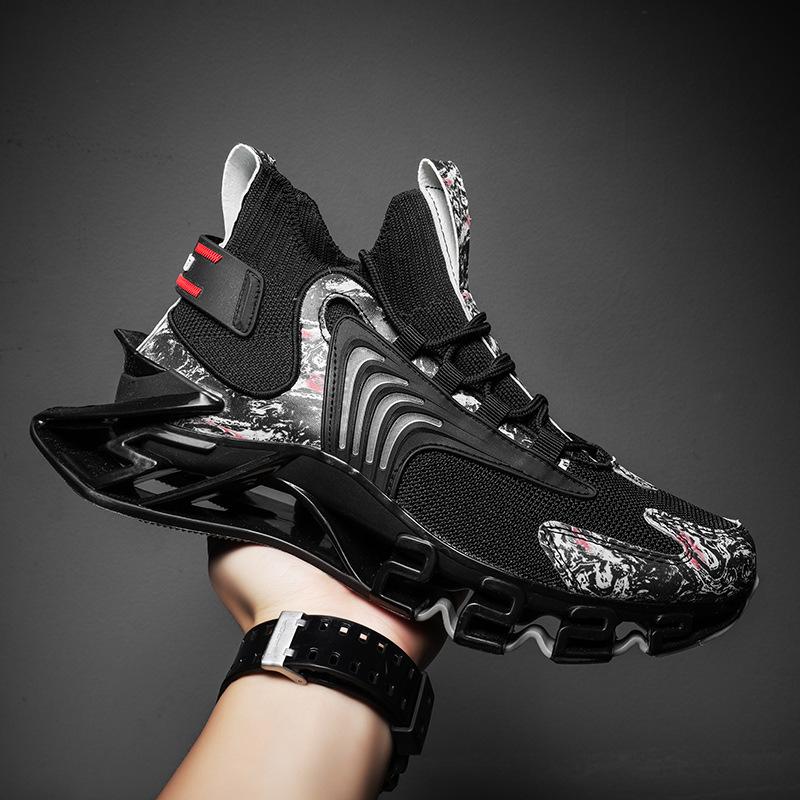 Spring New Blade Men's Shoes Running Shoes Flying Woven Air Cushion Sports Shoes Mesh Shoes Men's Basketball Large Size Shoes