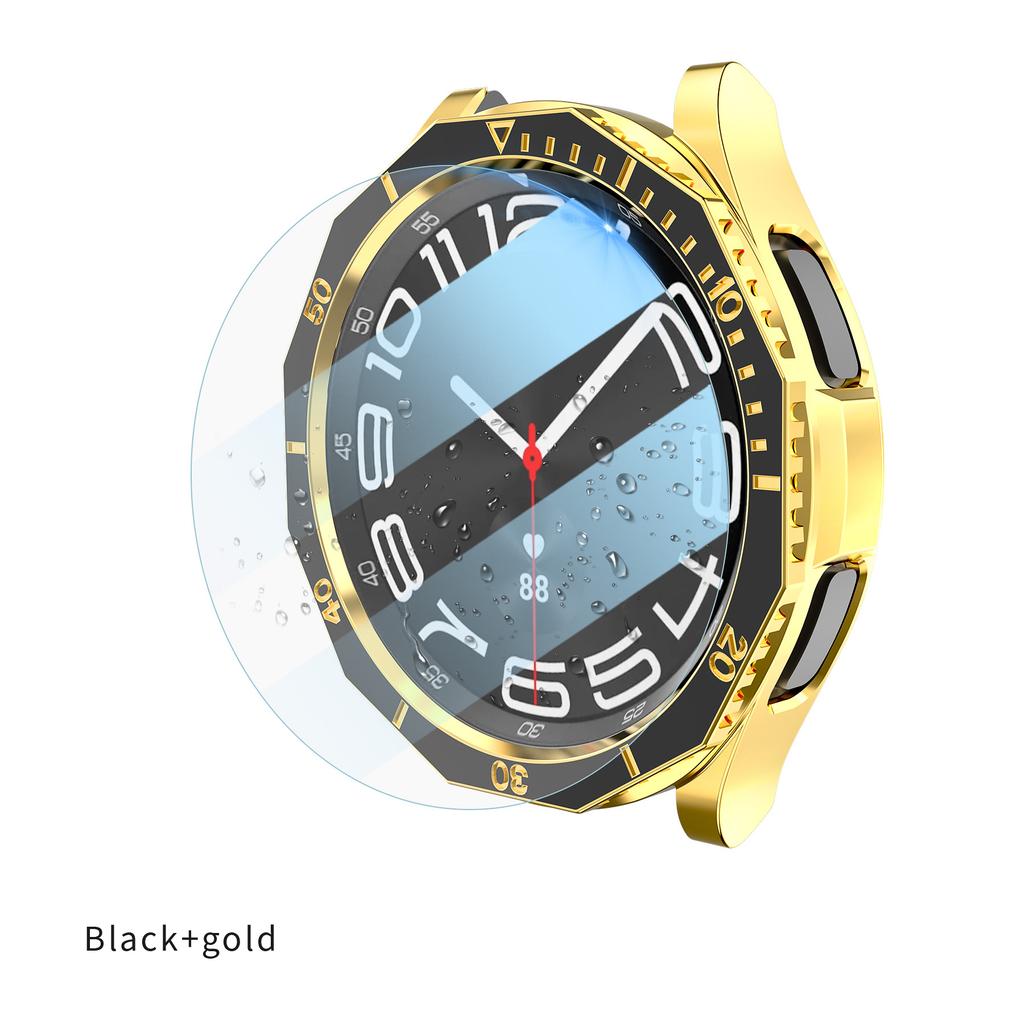 Чехол 3 в 1+Кольцо безеля+Защитная пленка для стекла для Samsung Galaxy Watch 6 Classic 47 мм 43 мм Защитная пленка для экрана Бампер для Galaxy Watch 6 Classic
