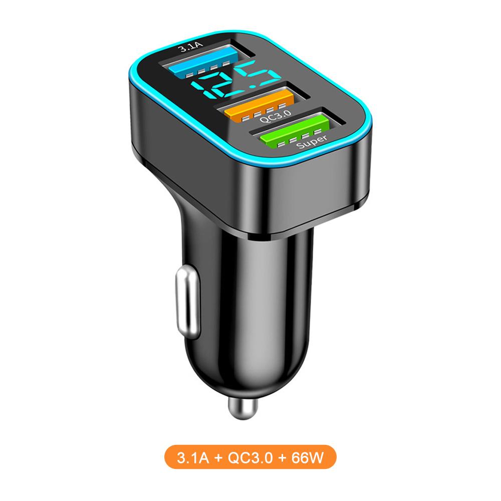 3 порта 66 Вт супер быстрое автомобильное зарядное устройство USB быстрая зарядка 3.0 телефон зарядное устройство адаптер для iPhone 14 13 12 Xiaomi Samsung