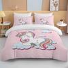 Home Textiles Three-Piece Pink Unicorn Cartoon Digital Printing Quilt Pillowcase Bedding