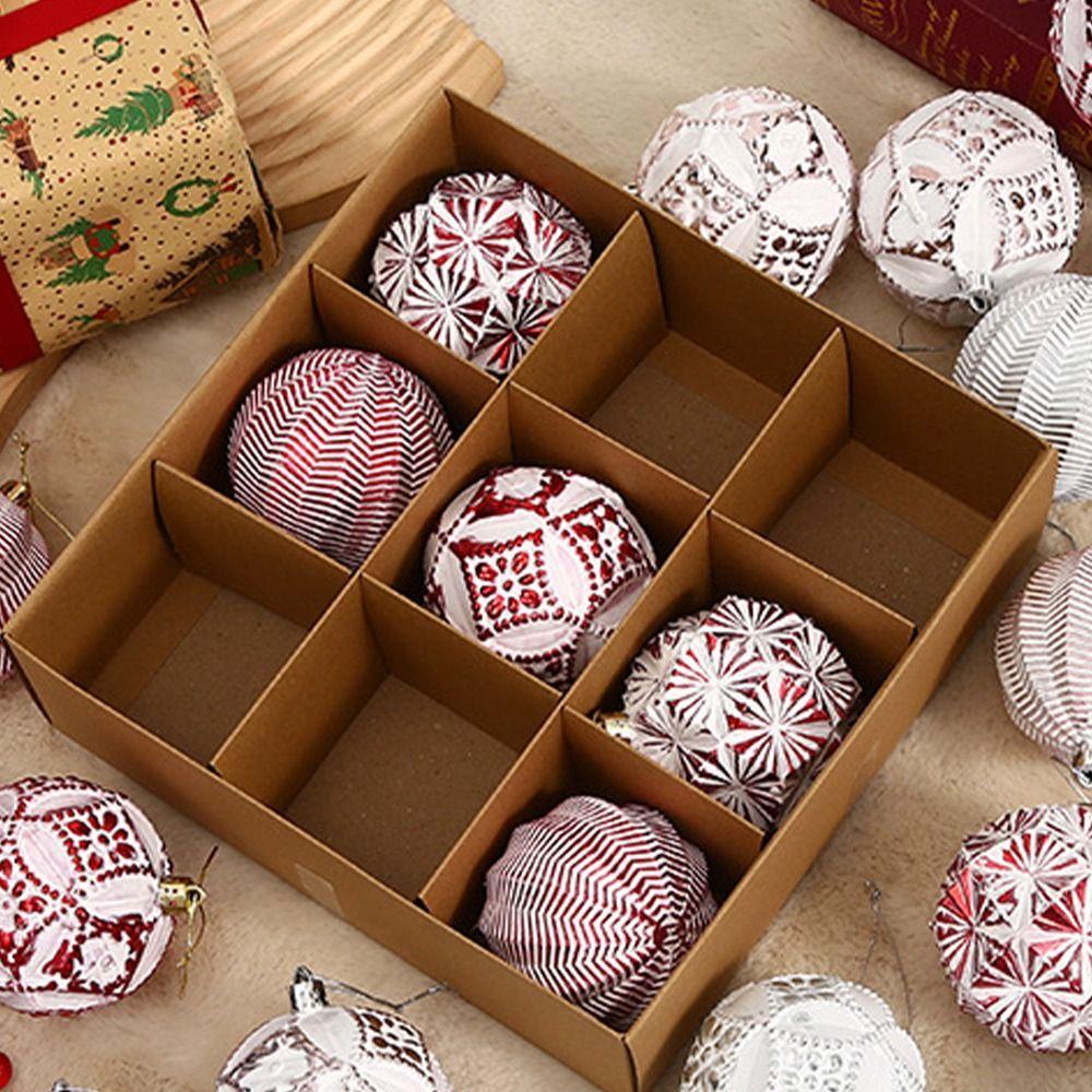 9pcs Shatterproof Electroplated Hanging Balls 8cm Christmas Tree Ornaments New Year Decoration