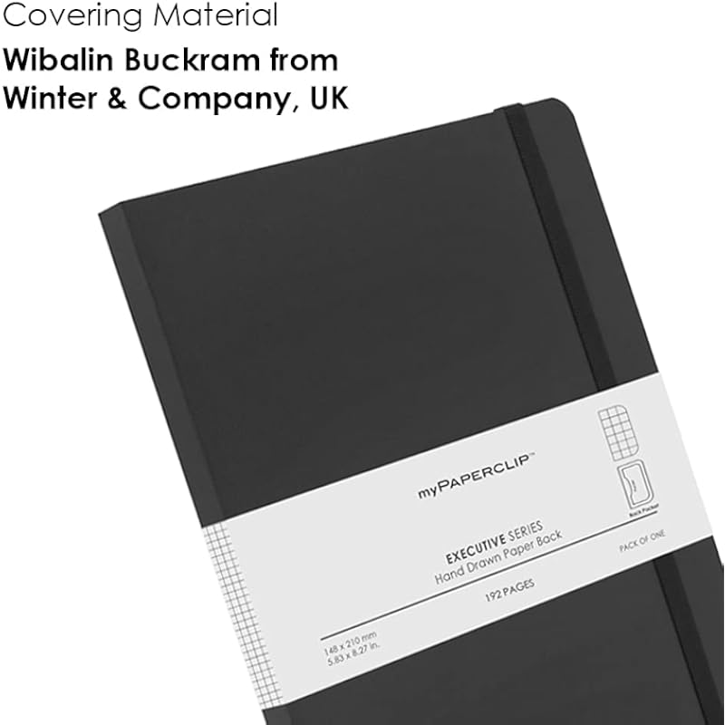 Блокнот myPAPERCLIP Серия Executive, A5 (148 x 210 мм, 5,83 x 8,27 дюйма.) Проверки, ESX192A5-C Черный