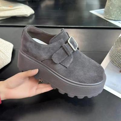 Женские замшевые мокасины на платформе, повседневные кроссовки на высоком каблуке, обувь 2025 года, спортивная обувь для бега, новинка зимы для путешествий, Zapatos Mujer
