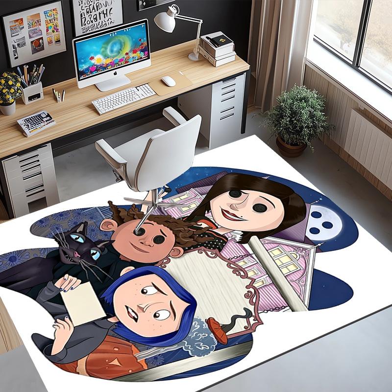 Coraline Pattern Rug, Indoor/Outdoor Mat, for Picnic, Gameroom, Bedroom, Office, Living Room, Home Decor Carpet, Birthday Gift