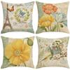 Европейский и американский ретро американский цветочный льняной наволочка для подушки для дома, дивана, подушка для талии и спины, наволочка