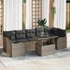 VidaXL 8-piece Garden Sofa Set with Grey Cushions In Poly Rattan 3348415
