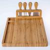 Bamboo Cheese Board Set - Charcuterie Board with 4 Cheese Tools - Serving Platter Tray, Anniversary Christmas Birthday Gift