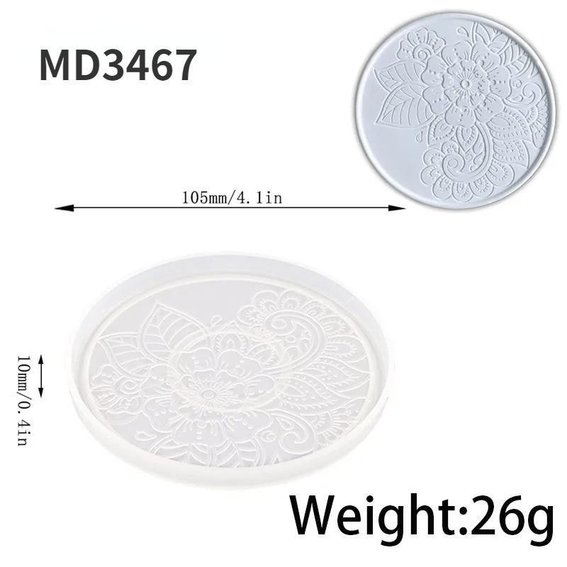 Handmade Creative Round Coaster Silicone Mold DIY Coffee Coaster Craft Tray Making Plaster Epoxy Resin Glass Cup Mat Cast Mould
