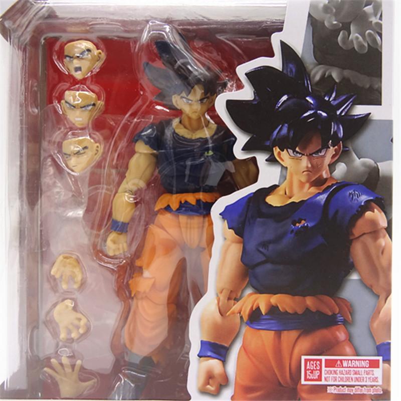Dragon Ball Shf Anime Son Goku Mo Qi Free Extreme Intent Blue Fight Vest Built in Iron Wire Joint Movable Collection Doll Gift