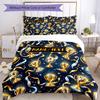 3PC Custom Name Golden Trophy Celebration Bedding Set Printed  Bedding Set Duvet Cover Closure Includes 1 Duvet Cover & 174 Pillowcases for Bedroom