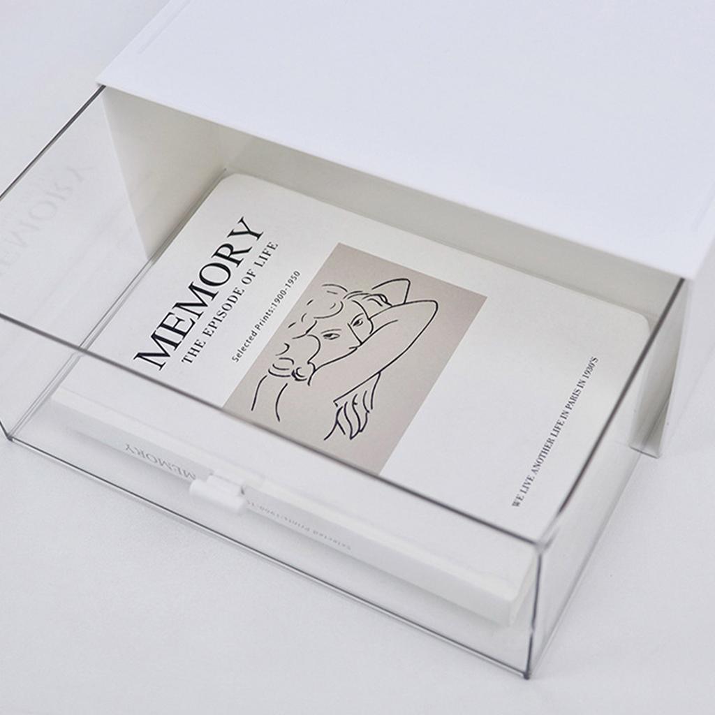 Органайзер для стола Прозрачный пластиковый Штабелируемый Ящик для хранения косметики с выдвижным ящиком для дома, офиса, рабочего стола