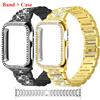 Diamonds Band For Apple Watch 10 46mm Case+Strap Metal Bracelet Correa For Iwatch 9 Se 3 2 1 Ultra 49mm 42/41/44/45/38/40mm Wristband