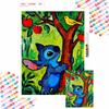 Diamond Painting Kit 5D Stitch With Apple Tree Fun Cartoon Art DIY Cross Stitch Gift Home Decor Relaxing Hobby Artful Crafting Wall Decor
