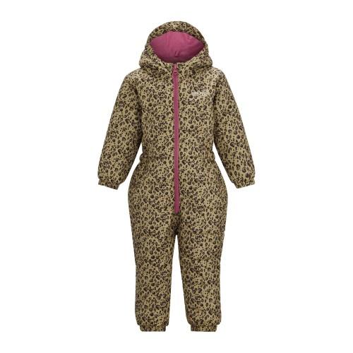 Regatta Childrens/Kids Penrose Heart Leopard Print Quilted Puddle Suit