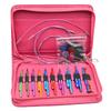 Colorful Detachable Carbonized Bamboo Circular Knitting Needle Set with Interchangeable Extended PU Cable