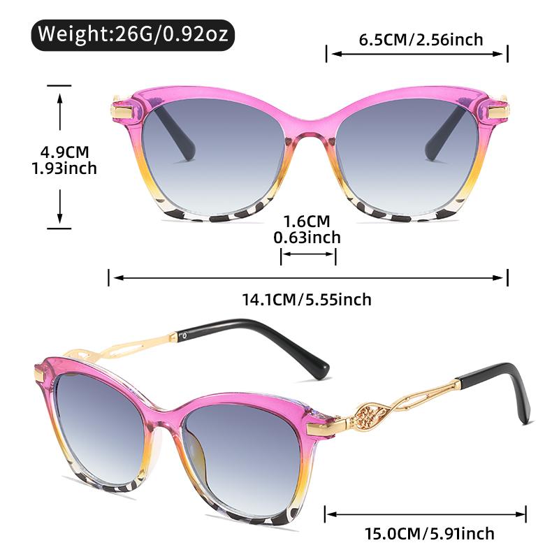 2026 Trend Vintage Cat-Eye Sunglasses: Black Frame with Decorative Gold Accents, Classic Design for Beach & Fashion Outfits