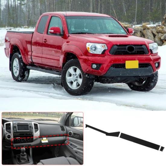 Glossy Piano Black Passenger Copilot Dash Trim Sticker For Toyota Tacoma 2011-16