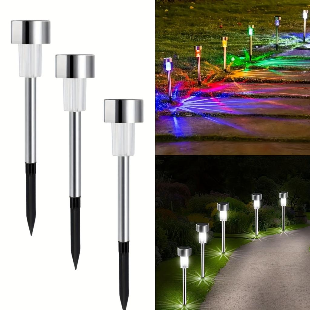 10/30 шт. наружных солнечных ландшафтных газонных светильников, садовые светильники из нержавеющей стали, солнечные садовые светильники для доступа, террас, газонов, вилл, парков и подъездных путей