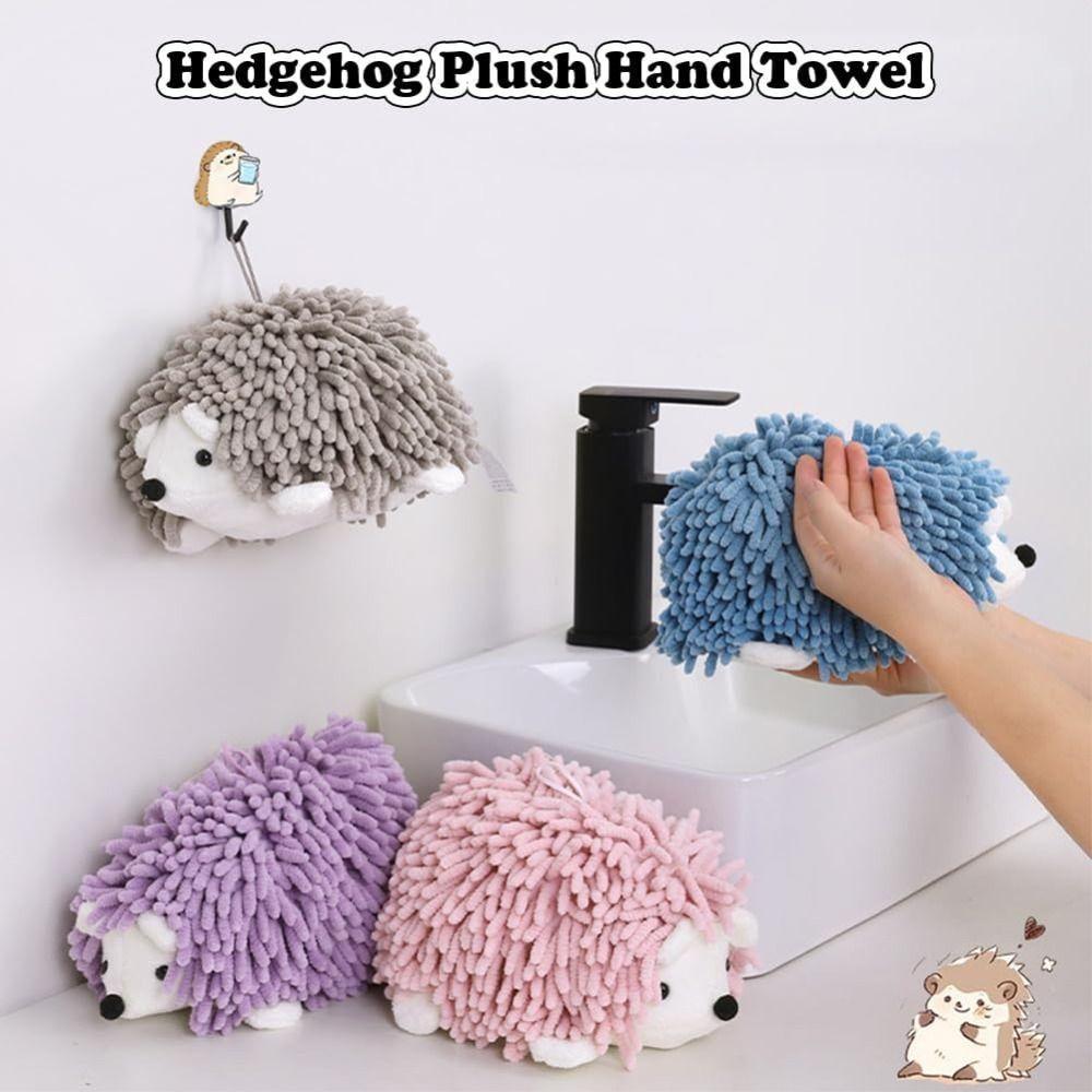 Fluffy Hedgehog Chenille Hand Towel Soft Funny Hand Towel New Chenille Towel