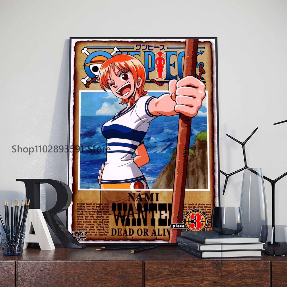 1pc One Piece Nami Poster Paper Print Home Bedroom Entrance Bar Cafe Art Painting Decoration
