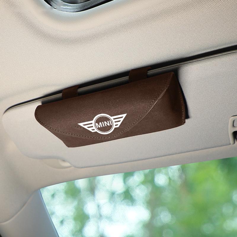 Car Glasses Sun Visor Box Auto Sunglasses Clip Card Accessories For Bmw Mini Countryman Cooper One 2023 2024 Remote Accessories DCX7