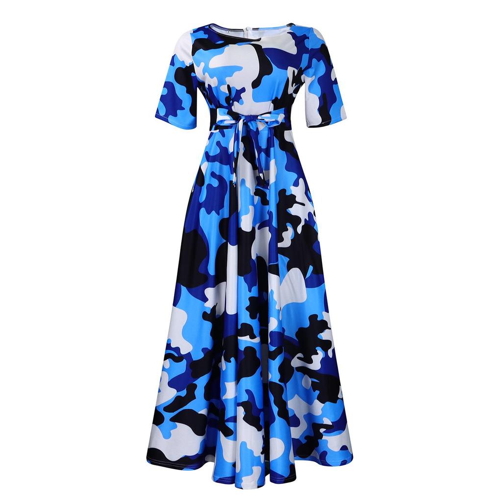 Новое женское платье из африканского кружева 2024 года: Короткие рукава, свободный крой, большие размеры, элегантная мода