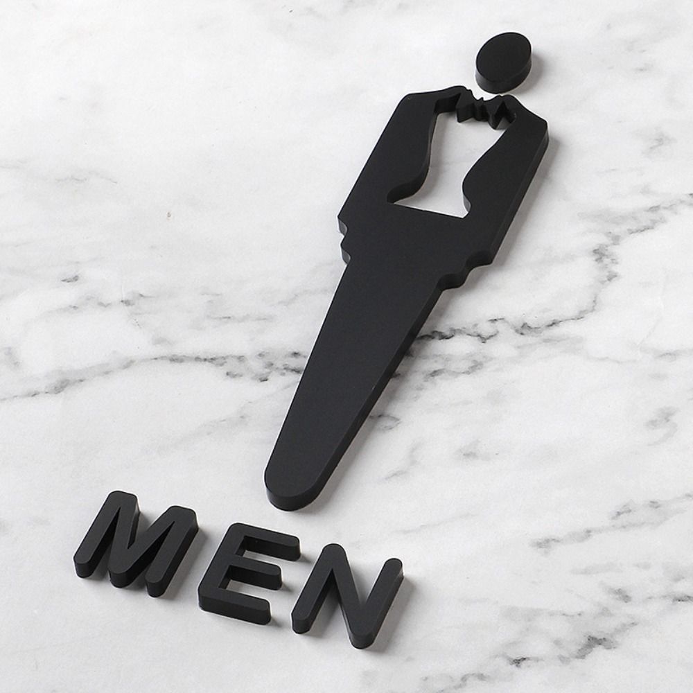 Акриловые вывески для туалета, черные таблички для туалета, знак ориентации для мужчин и женщин, туалетные таблички, дверные таблички