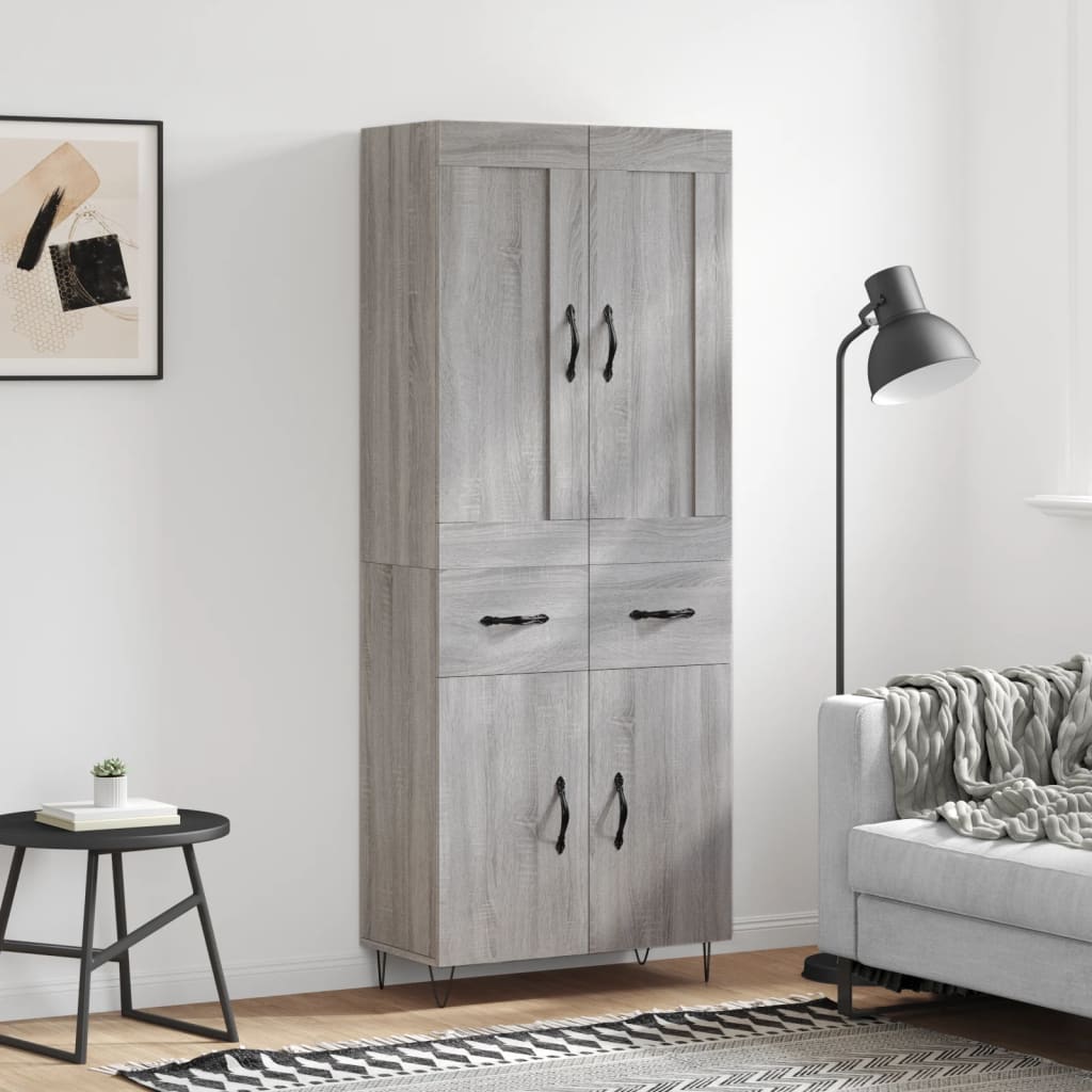 Highboard Gray Sonoma 69.5 x 34 x 180 cm Particleboard