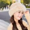 Windproof Faux Fur Bucket Hat Elegant Warm Fisherman Hat Personality Ear Protection Hat  Ladies