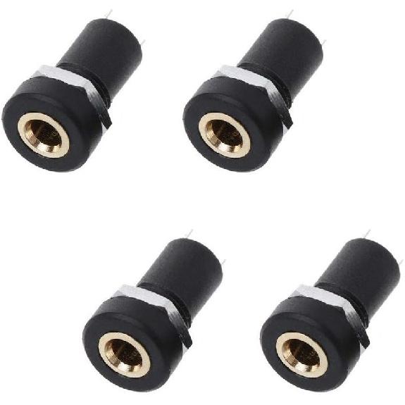 Ximimark 4pcs 3.5mm Audio Video Connector with Nut - Black