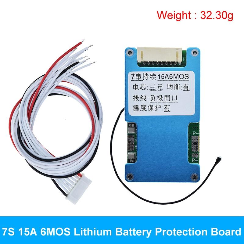 TZT BMS 7S 24V 15A 20A 25A Плата защиты заряда литий-ионного аккумулятора Lmo Тернарный литиевый 18650 Балансировка и защита от температуры NTC