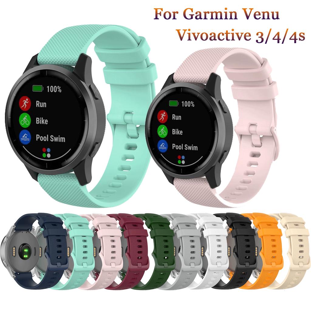 18мм 20мм 22мм Ремешок для часов для Garmin Venu Vivoactive 3 Силиконовый ремешок для запястья для Garmin Vivoactive4S 4 Forerunner 245 Correa