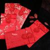 Year of the Horse Silk Brocade Red Envelopes with Hot Stamping Embroidery for Weddings and New Year